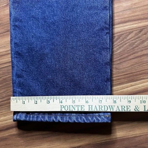 Vintage LL Bean Flannel Lined Jeans Mens 34x32 Straight Leg Denim Y2K Grunge - Picture 5 of 11